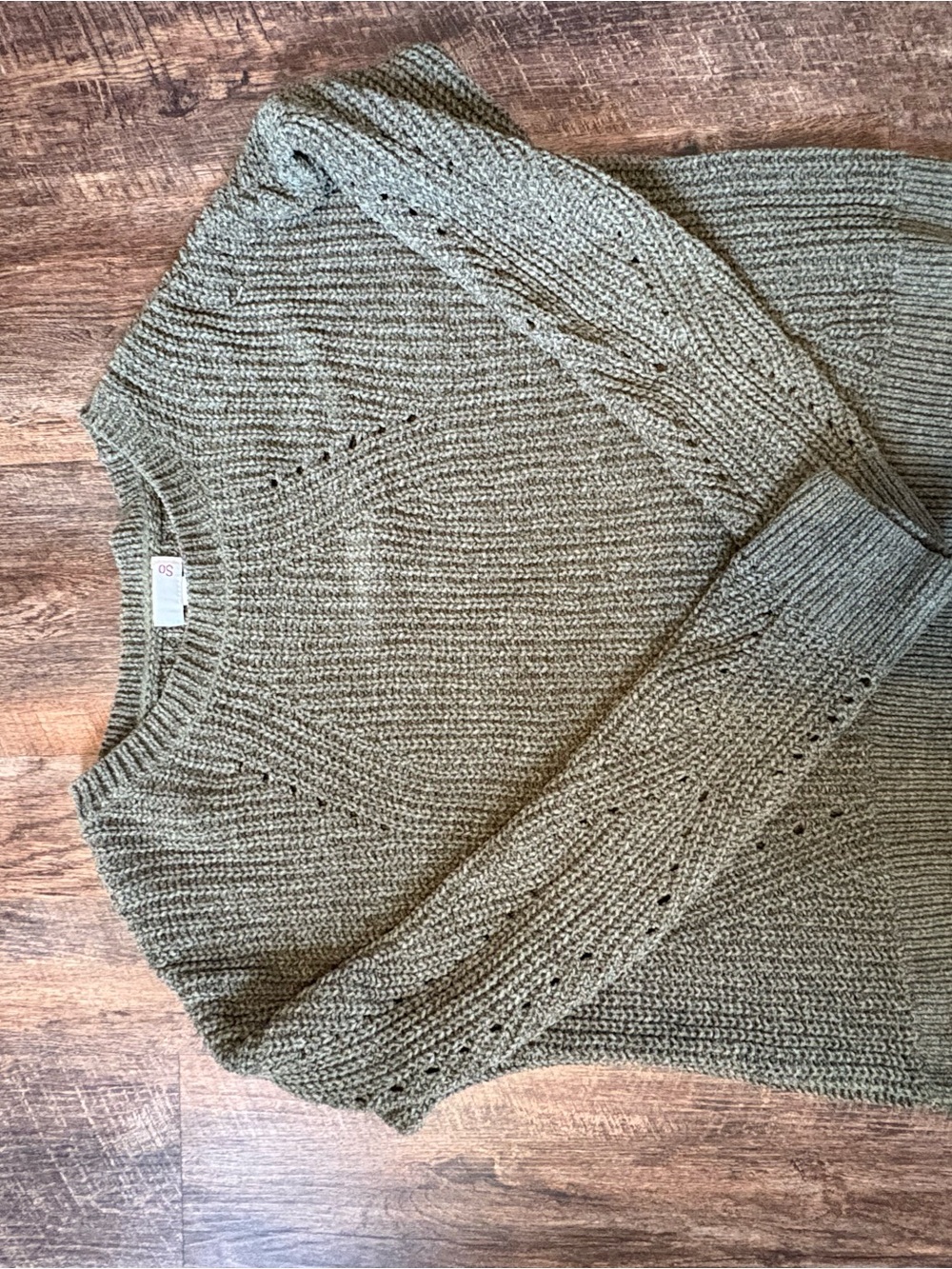 SO Olive Knit Crewneck Sweater